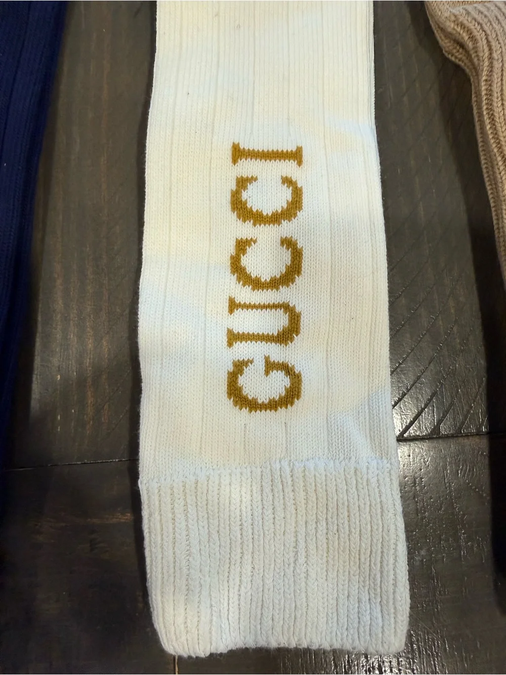 Lot of 5!!! Gucci Multicolor Logo Crew Socks Pack - White, Navy, Tan, Green, Red